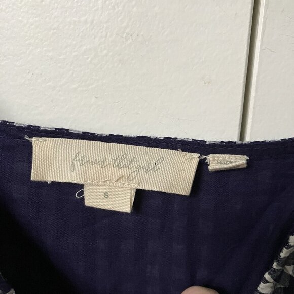 Anthropologie Forever That Girl Mini Dress Womens 8 Puff Sleeve Gingham Picnic - Picture 4 of 11